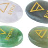 4 Elements Assorted Stones Engraved Triangle Symbols (Earth Air Fire Water) Polished Palm Stones for Gemstone Reiki Crystals Healing - Image 4