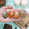 4 Elements Assorted Stones Engraved Triangle Symbols (Earth Air Fire Water) Polished Palm Stones for Gemstone Reiki Crystals Healing - Image 3